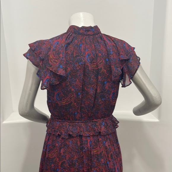 Cleobella Nicolette Midi Dress  Retrograde Paisley Purple Multi  Chiffon Size L - Picture 11 of 15